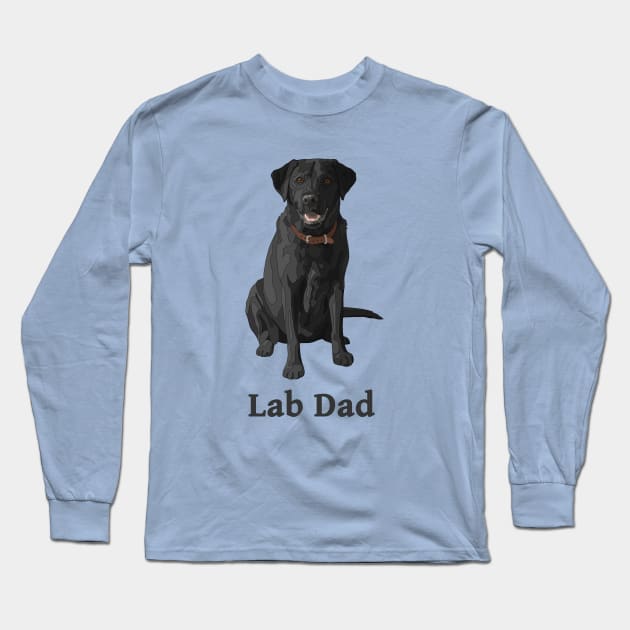 Lab Dad Black Labrador Retriever Long Sleeve T-Shirt by csforest